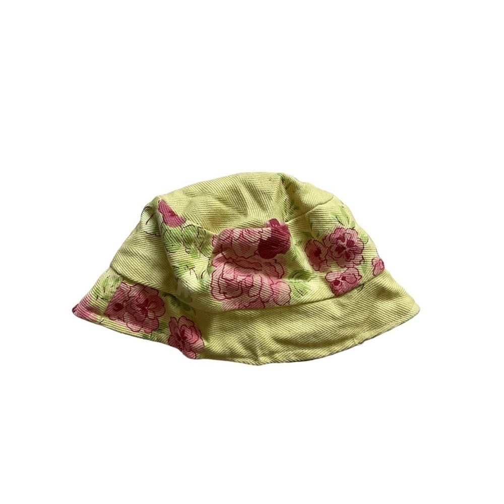 Yellow floral y2k inspired bucket hat short brim - Picture 2 of 3